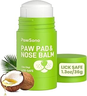 PawSono Lick-Safe Dog Paw & Nose Balm with Coconut Oil | All-Natural Moisturizer & Soother for Dry, Cracked Pads & Snout | Heat & Cold Pave...