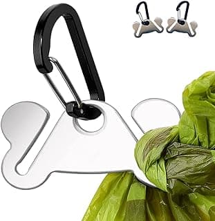 2PCS Dog Poop Bag Holder, Waste Holder for Dispenser Carrier, Hand Free Metal