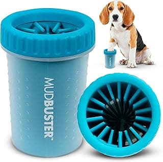 Dexas MudBuster Medium Dog Paw Cleaner, Blue, Fits 1.5"-2.5" Wide Paws, Gentle Silicone Bristles for Quick, Easy Cleaning
