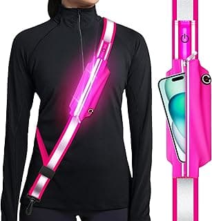 Ylzzrs Reflective Sash Gear for Walking at Night,LED Reflective Belt Safety Lights,Lights for Night Dog Walking,High Visibility Type-C Rech...