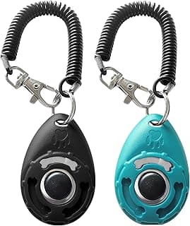 Dog Training Clicker with Sring Wrist and Keyring - Pet Dog Training Clickers for Puppy, Cat, Potty, Bird, Horse, Pet, Trainer Training Too...