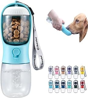 Cibaabo Dog Water Bottle with Food Container, Travel Puppy Water Bowl, Portable Pet Dispenser, Dog Gift Stuff Accessories Items, Puppy Esse...